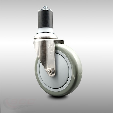 Service Caster 5 Inch 316SS Gray Polyurethane Wheel Swivel 1-7/8 Inch Expanding Stem Caster SCC-SS316EX20S514-PPUB-178